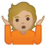 耸肩：中等浅肤色emoji素材一 160x160像素