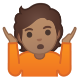 耸肩：中等肤色emoji素材一 160x160像素