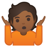 耸肩：中黑肤色emoji素材一 160x160像素