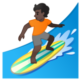 个人冲浪：深色肤色emoji素材一 160x160像素