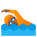 游泳者：中黑肤色emoji素材一 160x160像素