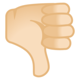 拇指向下：浅肤色emoji素材一 160x160像素