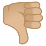 拇指向下：中等浅肤色emoji素材一 160x160像素