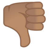 拇指向下：中等肤色emoji素材一 160x160像素