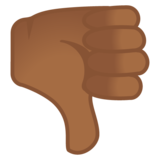 拇指朝下：中黑肤色emoji素材一 160x160像素