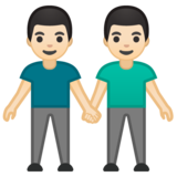 男人牵手:浅肤色emoji素材一 160x160像素