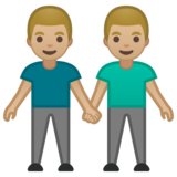 男士牵手：中浅肤色emoji素材一 160x160像素