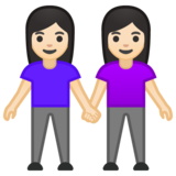 女性牵手：浅肤色emoji素材一 160x160像素