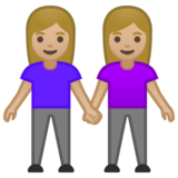 女性牵手：中浅肤色emoji素材一 160x160像素
