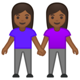 女性牵手：中深色肤色emoji素材一 160x160像素