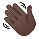 挥手:深色肤色emoji素材一 160x160像素
