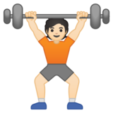 举重：浅肤色emoji素材一 160x160像素