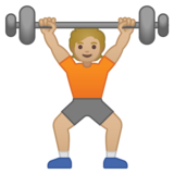 举重:中等浅肤色emoji素材一 160x160像素