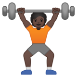 举重人员：深色肤色emoji素材一 160x160像素