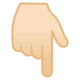 指向下方的手:浅肤色emoji素材一 160x160像素