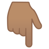 指向下方的手：中等肤色emoji素材一 160x160像素
