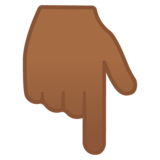指向下方的手：中深色肤色emoji素材一 160x160像素