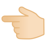 指向左边的手:浅肤色emoji素材一 160x160像素