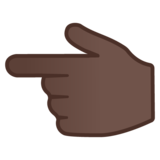 指向左边的手：深色肤色emoji素材一 160x160像素