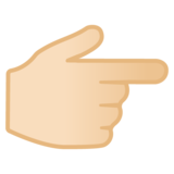 指向右边的手：浅肤色emoji素材一 160x160像素