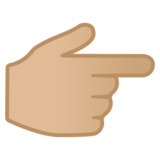 指向右边的手:中等浅肤色emoji素材一 160x160像素