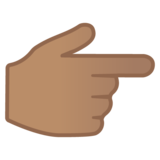 指向右边的手：中等肤色emoji素材一 160x160像素