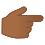指向右边的手:中深色肤色emoji素材一 160x160像素