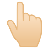 指向上方的手：浅肤色emoji素材一 160x160像素