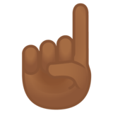 食指向上：中深色肤色emoji素材一 160x160像素