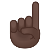 食指向上:深色肤色emoji素材一 160x160像素