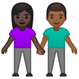 男女牵手:深色肤色,中深色肤色emoji素材一 160x160像素