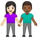 男女牵手：浅肤色，中深色emoji素材一 160x160像素