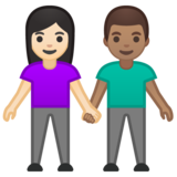 男女牵手：浅肤色，中肤色emoji素材一 160x160像素