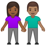 男女牵手：中深色肤色，中肤色emoji素材一 160x160像素