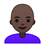 女人：肤色暗，秃顶emoji素材一 160x160像素