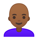 女性：中黑肤色，秃顶emoji素材一 160x160像素