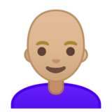 女性：中浅肤色，秃顶emoji素材一 160x160像素