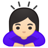 女性鞠躬：浅肤色emoji素材一 160x160像素