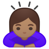 女性鞠躬：中等肤色emoji素材一 160x160像素