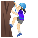 女子攀岩：浅肤色emoji素材一 160x160像素