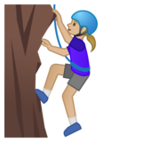 女子攀岩：中浅肤色emoji素材一 160x160像素