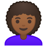 女性：中深色肤色，卷发emoji素材一 160x160像素