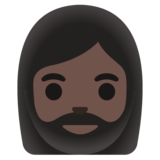 有络腮胡子的女人: 较深肤色emoji素材一 160x160像素