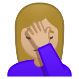 女性面部按摩：中等浅肤色emoji素材一 160x160像素