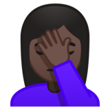 女性面部按摩：深色肤色emoji素材一 160x160像素