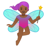 女仙女：中黑肤色emoji素材一 160x160像素