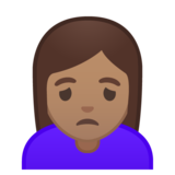 女人皱眉：中等肤色emoji素材一 160x160像素