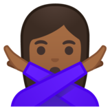 打“不”手势的女人：中黑肤色emoji素材一 160x160像素