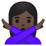 打“不”手势的女人：深色肤色emoji素材一 160x160像素