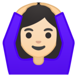 做“好”手势的女人：浅肤色emoji素材一 160x160像素